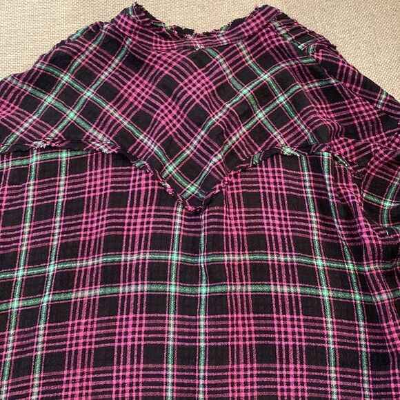 NWT Free People Intimately Plaid About You Flannel Sleep long sleeve Shirt S - Picture 10 of 10